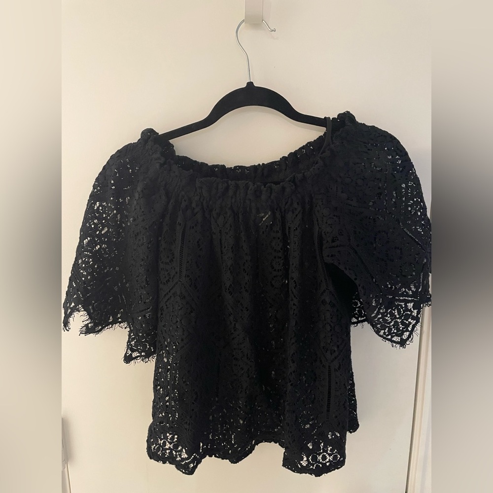 Black lace off the shoulder top